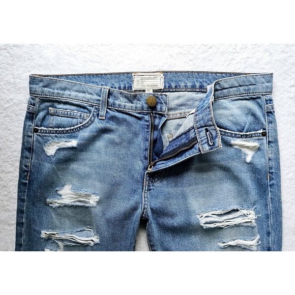 CURRENT ELLIOTT the-fling-tattered-destroy intermix goop boyfriend jeans $335 28 - Picture 9 of 16
